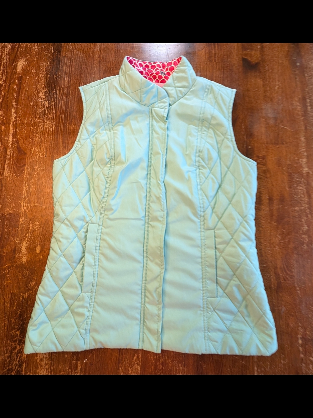 Lilly Pulitzer Quilted Vest Womens Size Small Light Blue Outerwear Contemporary